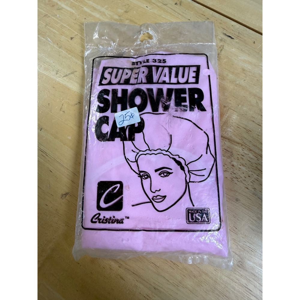 Cristina Super Value Shower Cap Style 325 Pink Made in USA New Vintage Accessory